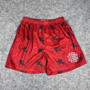 Eric Emanuel x BAPE EE Basic Short Red Black Star Lightning Mens Medium